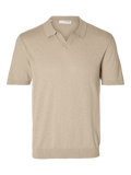 Berg Linen SS Knit Open Polo
