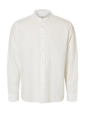 Regular Clay Linen Blend LS Band Shirt