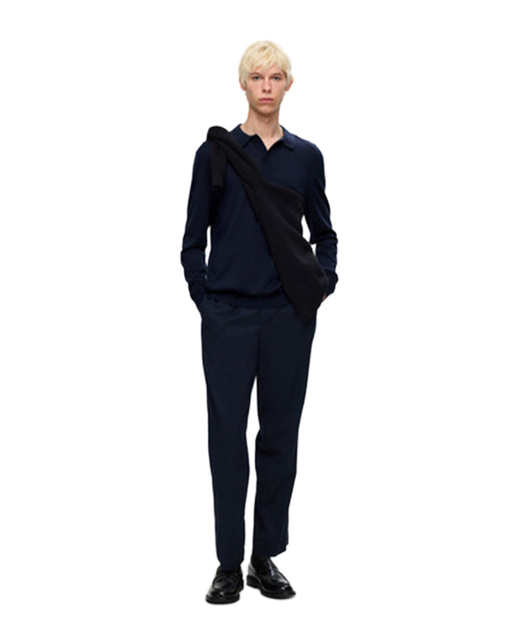 Tray LS Knit Merino Polo