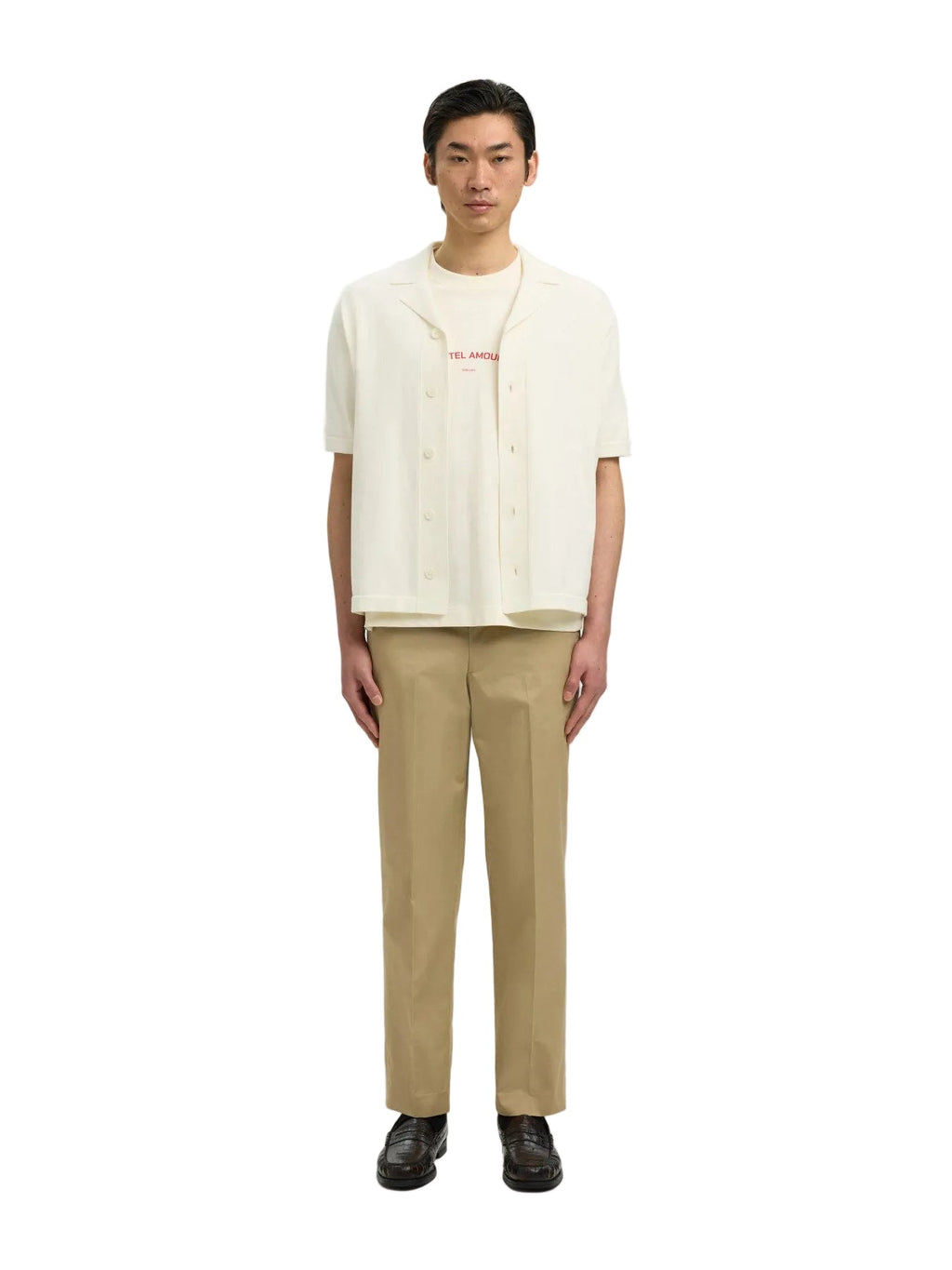 Amour Intarsia Relaxed Polo Cardigan