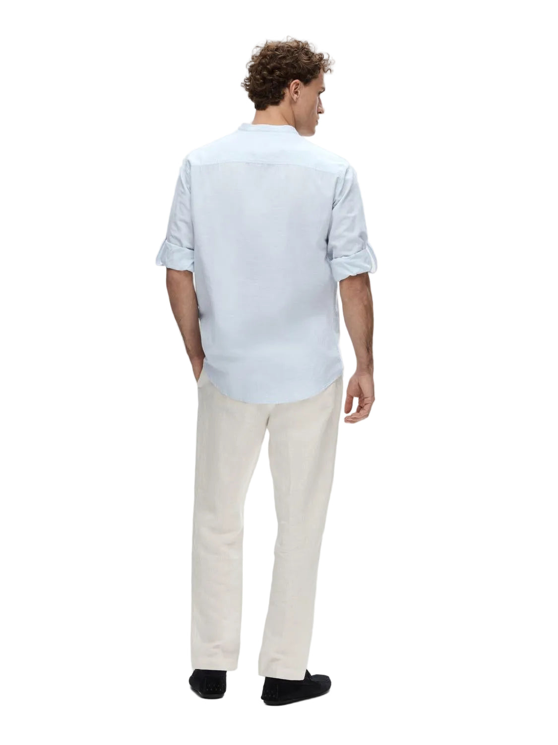 Regular New Linen Shirt Tunic LS Band