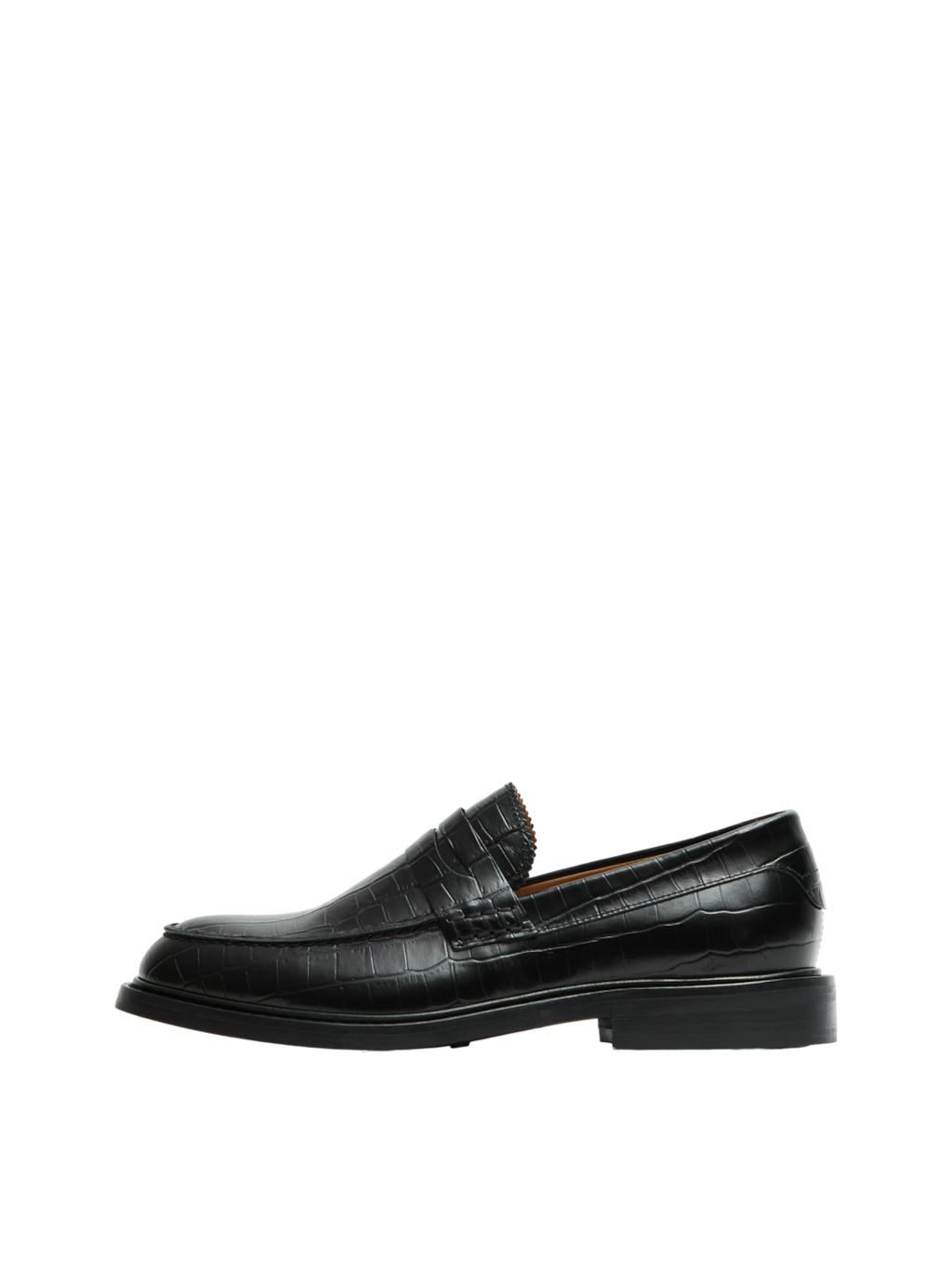 Carter Leather Low Penny Loafer Croco